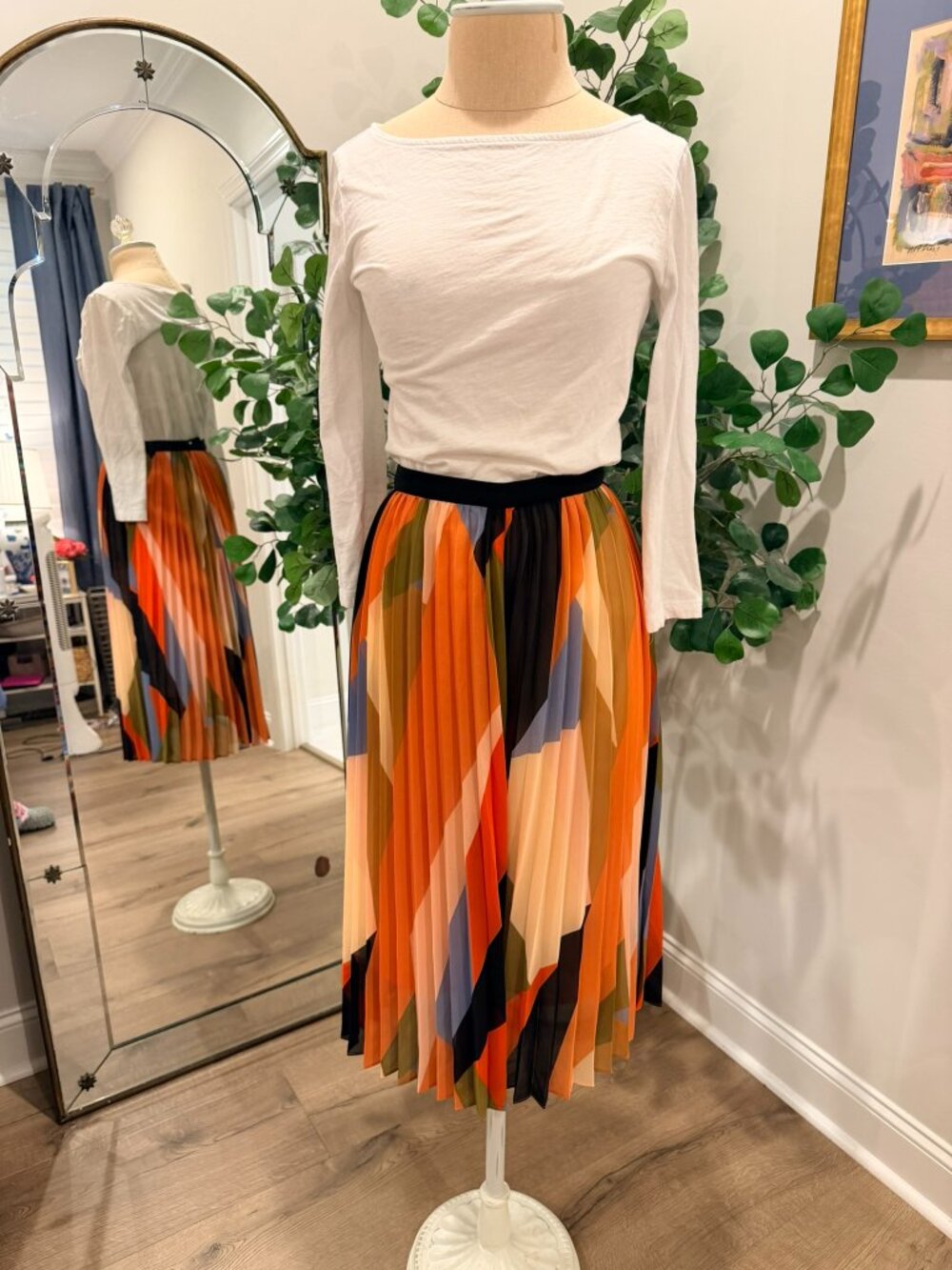 HD in Paris for Anthropologie pleated midi skirt size 8